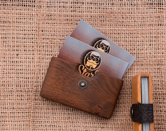 Wooden wallet,Minimalist Wallet,wallet for him,card holder mens,Business card case,business card case wallet,Wood Card Case,card wallet him