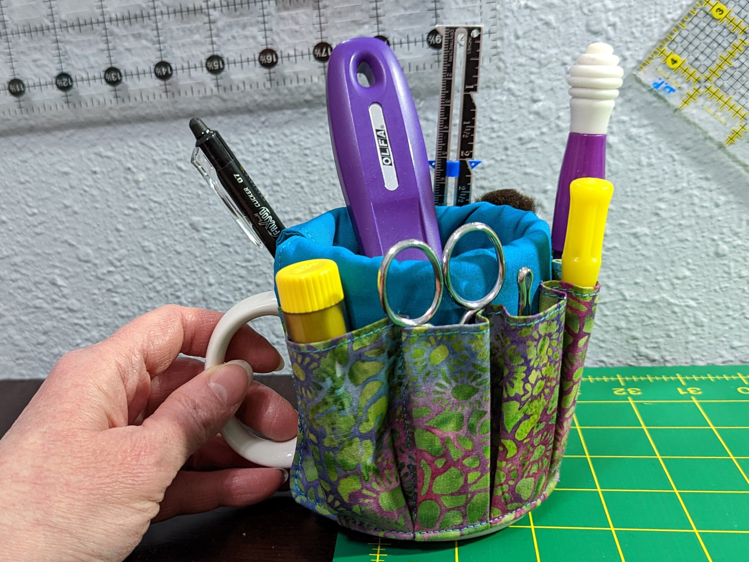 Mug Organizer// Sewing Crafts Mug Apron Caddy Office Etsy