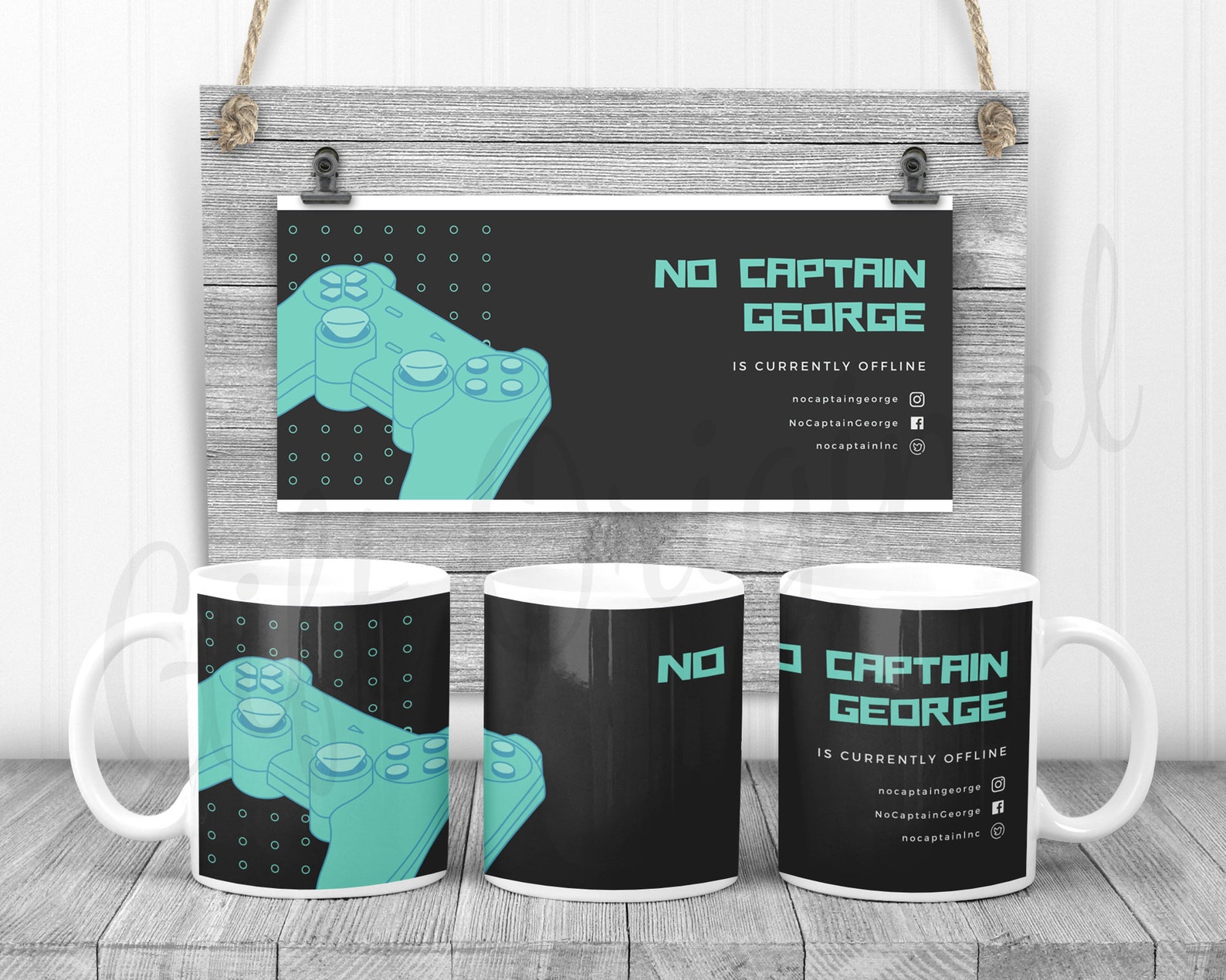 Personalised Gamer 11oz Mug Template PNG Full Wrap Design for | Etsy