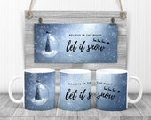 Let It Snow Mug Sublimation Design: Winter Christmas PNG (Digital Download)
