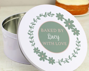 Personalised Floral Cake Tin Gift