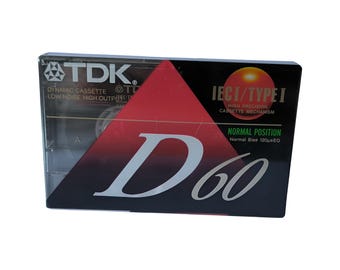 New!! TDK D60 IECI/TYPE I, 60min, Audio Cassette Tape, 1990s