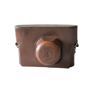 Custodia originale in vera pelle per macchina fotografica Zorki-4, anni '70