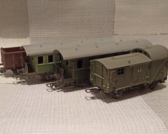 4pcs Piko HO 1:43 Scale Model Wagons, Germany, 1970s