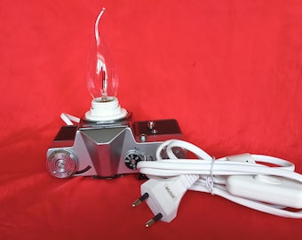 Home Interior Table Lamp - Vintage Soviet Russian Photo Film Camera Zenit E
