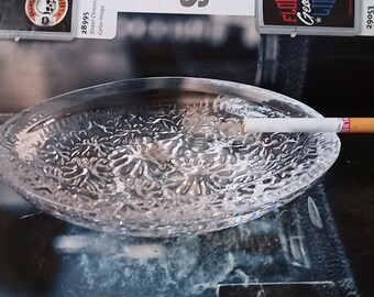 Beautiful Vintage Heavy Soviet Russian Glass Ashtray, Great Condition, 1950s-1960s