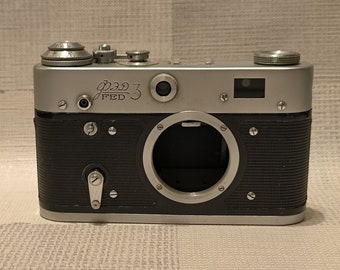 FED-3 - Vintage 35mm Soviet Russian Film Camera Body, Great Condition, 1984