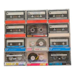 12pcs Audio Cassettes, Various Brands, Used, 1990s