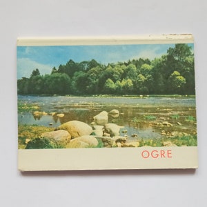 Ogre City - conjunto de 12 unidades de cartões postais vintage, década de 1960