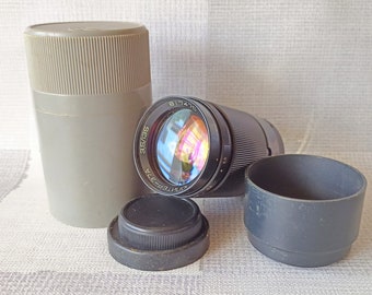 Jupiter-37A 3.5/135mm Soviet Russian Tele Lens , M42 mount, Case, Caps, Hood, Great Condition, 1981