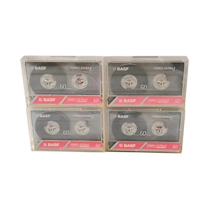 4pcs BASF Ferro Extra I 60 Audio Cassettes, Used, 1990s