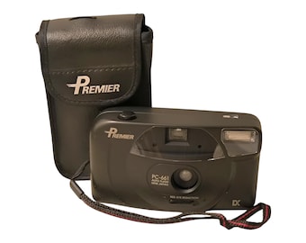 Premier PC-661 - Vintage 35mm Lomography Point and Shoot Photo Film Camera, Case, 1990s