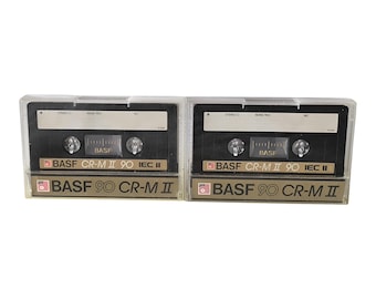 2pcs BASF CR-M II 90 Audio Cassette Tape, Used, Blank, 1990s