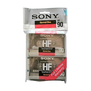 Neu!! Sony Normal Schrägband KW 2er Pack, 90min, Audiokassettenband, versiegelt, 1990er Jahre