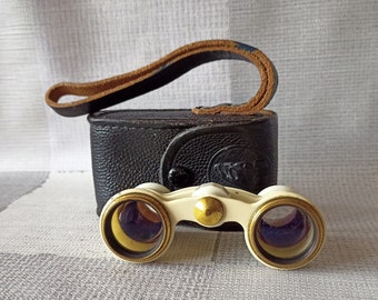 Beautiful Vintage Soviet Russian Theater Opera Binoculars, Case, 1960s-1970s