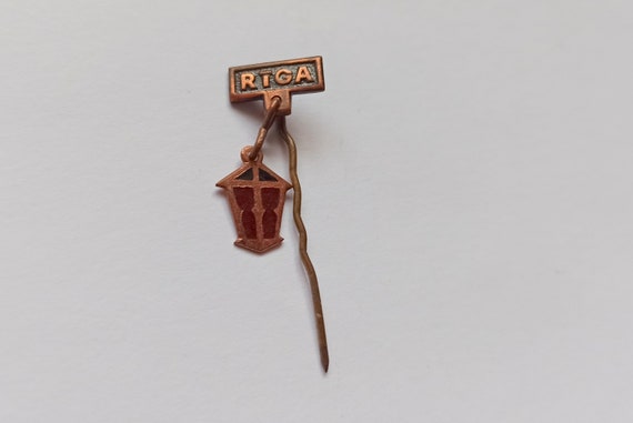 Riga - Beautiful Vintage Copper Pin Badge, USSR, 1