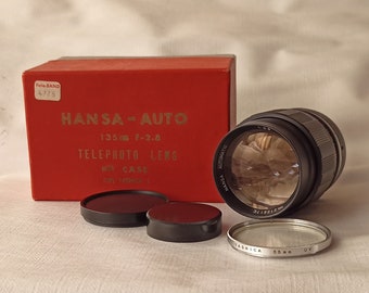 Hansa Automatic, 2.8/135mm Lens, M42 mount, Box, Caps, Great Condition, Japan, 1990s