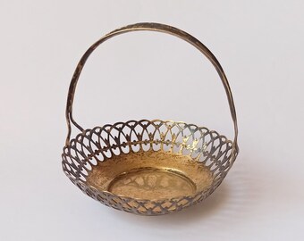 Beautiful Vintage Sterling Silver 875 Candy Basket, Soviet Union, 1950s