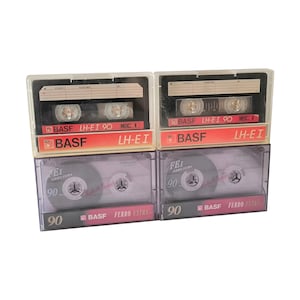4pcs BASF 90 Minutes Audio Cassettes, Used, 1990s