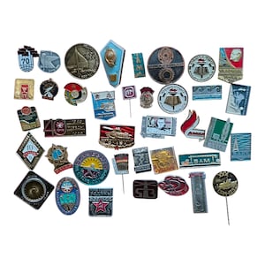 Lot of 109pcs Beautiful Vintage Pin Badges, USSR, 1960s-1980s