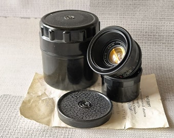 New!! Jupiter-12 2.8/35mm - Soviet Russian Wide Angle Lens, M39, Caps, Case, Papers, 1988