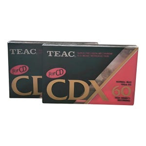 Neu!! 2stk TEAC CDX 60, 60min, Audio Kassette Tape, versiegelt, 1990er Jahre