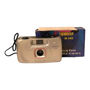 New!! Charman M-102 - Vintage 35mm Lomography Point & Shoot Photo Film Camera, Box, Papers, 1990s