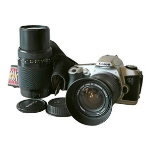 Canon EOS 500N - Beautiful 35mm SLR Photo Film Camera, Canon & Tokina Zoom Lens, Great Condition, Japan, 1990s