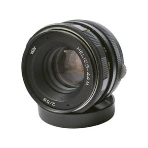 Utmärkt!! Helios 44 M 2/58 mm, sovjetiskt ryskt objektiv, M42-fattning, lock, 1982