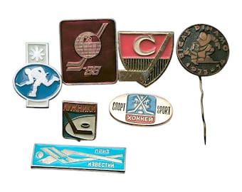 Pin Hockey Vintage URSS – Zolotaya Shaiba Goalie – Fabriqué Russie