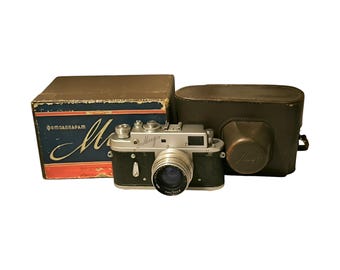 For Collectors!! KMZ MIR - Vintage 35mm Photo Film Camera, Jupiter 8 Lens,  Case, Box, 1960
