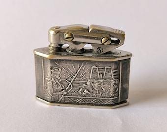 Rares et à collectionner !! Beau briquet à essence vintage KW 860 1/2 (Karl Wieden 860 1/2) en argent, 1930s