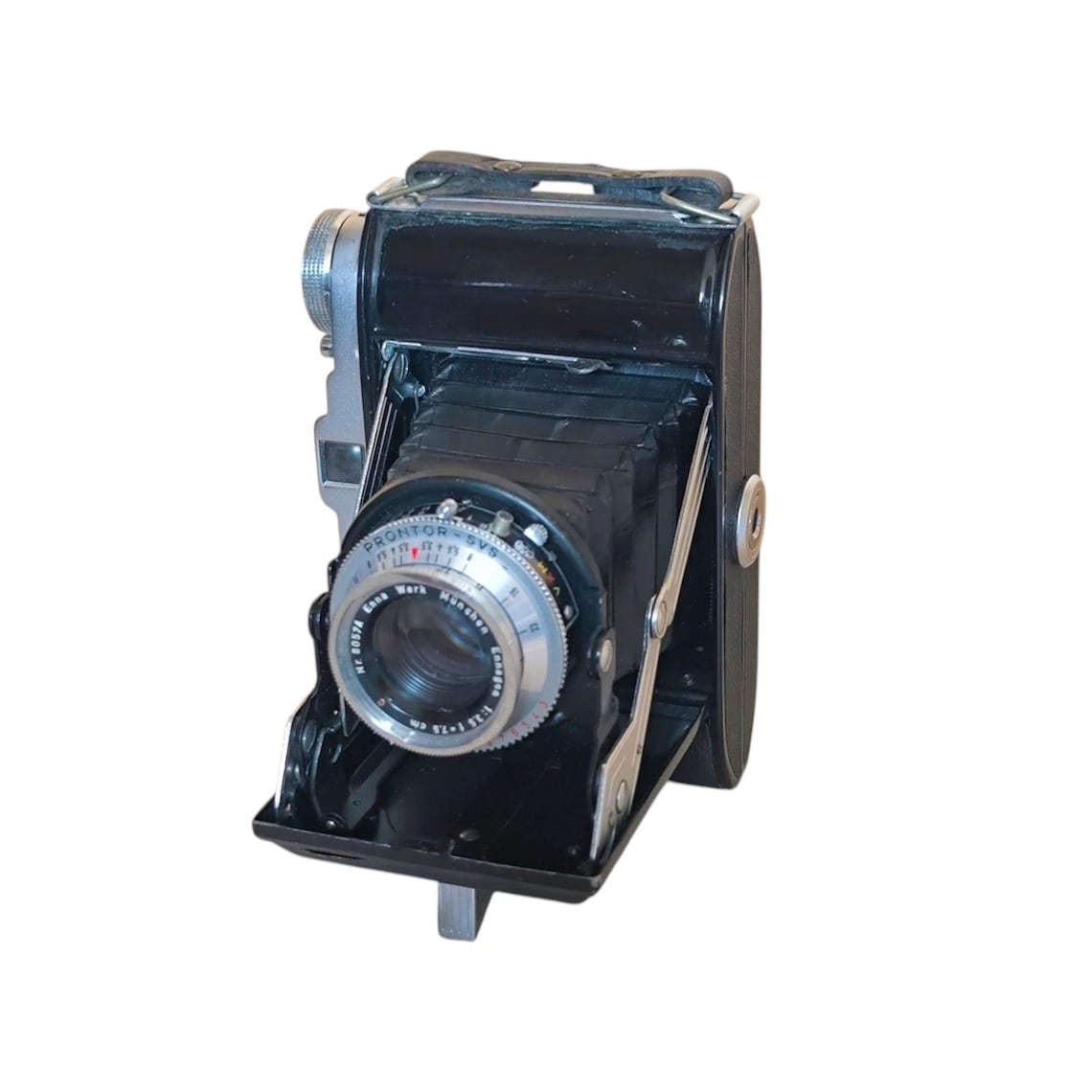 Balda Baldix with Enna Werk München Ennagon 3,5/75mm Lens & Prontor-SVS Shutter - Medium Format Folding Photo Film Camera, 1950s, foto 1 de 5