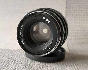 Excellente !! Helios 44M, 2/58 mm, objectif russe soviétique, monture M42, capuchon, 1982