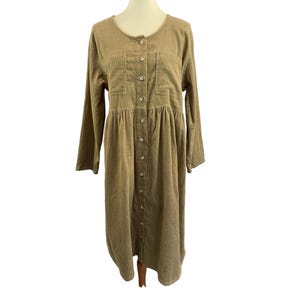 Vintage 1990’s Sunbelt Corduroy Dress Button Up Sz L Prairie Cottage