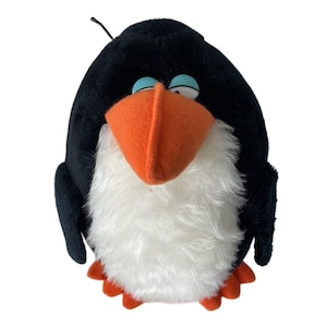 Vintage Liberty Toy Plush Penguin 1980s Black White Orange 14&quot;