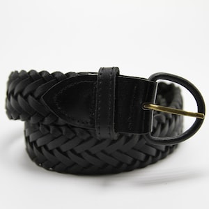 Braided Leather Belt Casual Dress Modern Cinch Belt image 1