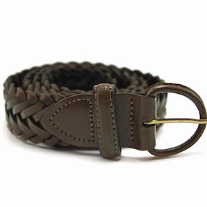 Braided Leather Belt Casual Dress Modern Cinch Belt image 5