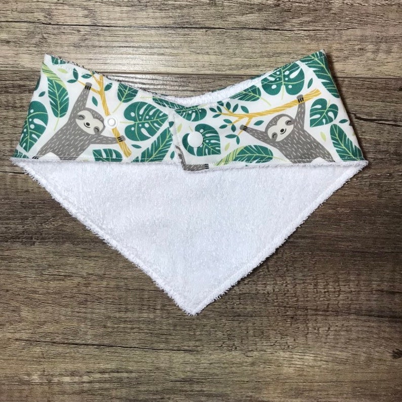 Sloth Baby Bib baby boy gift baby bibs handmade sloth bib sloths baby bandana bib baby girl bib baby boy