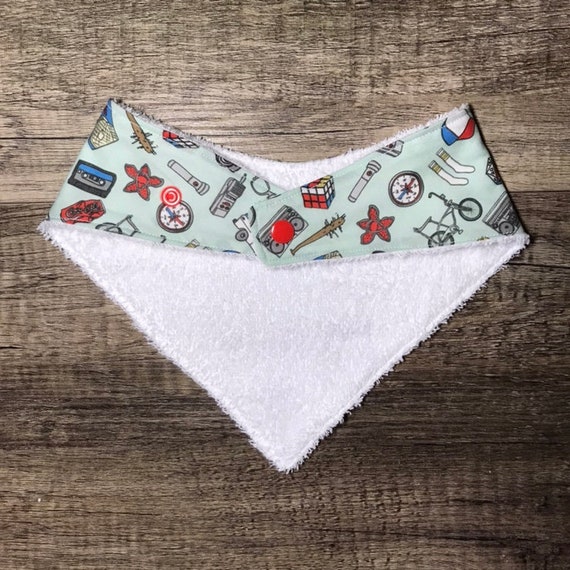 baby bibs handmade baby girl bib Stranger Things Bib funny baby bibs Stranger Things 80s kid baby bandana bib