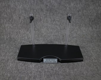 Display Stand for Two 1/6 Action Figures Satin Black Style