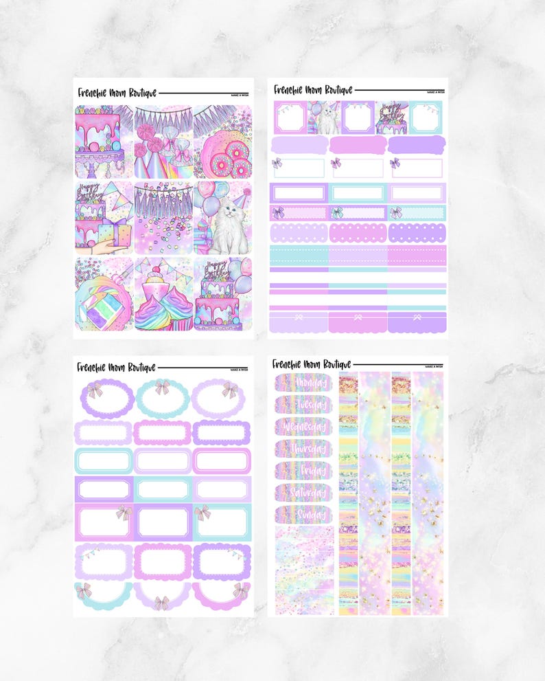 Make a Wish // Vertical Weekly Sticker Kit // Planner Sticker Kit - Etsy