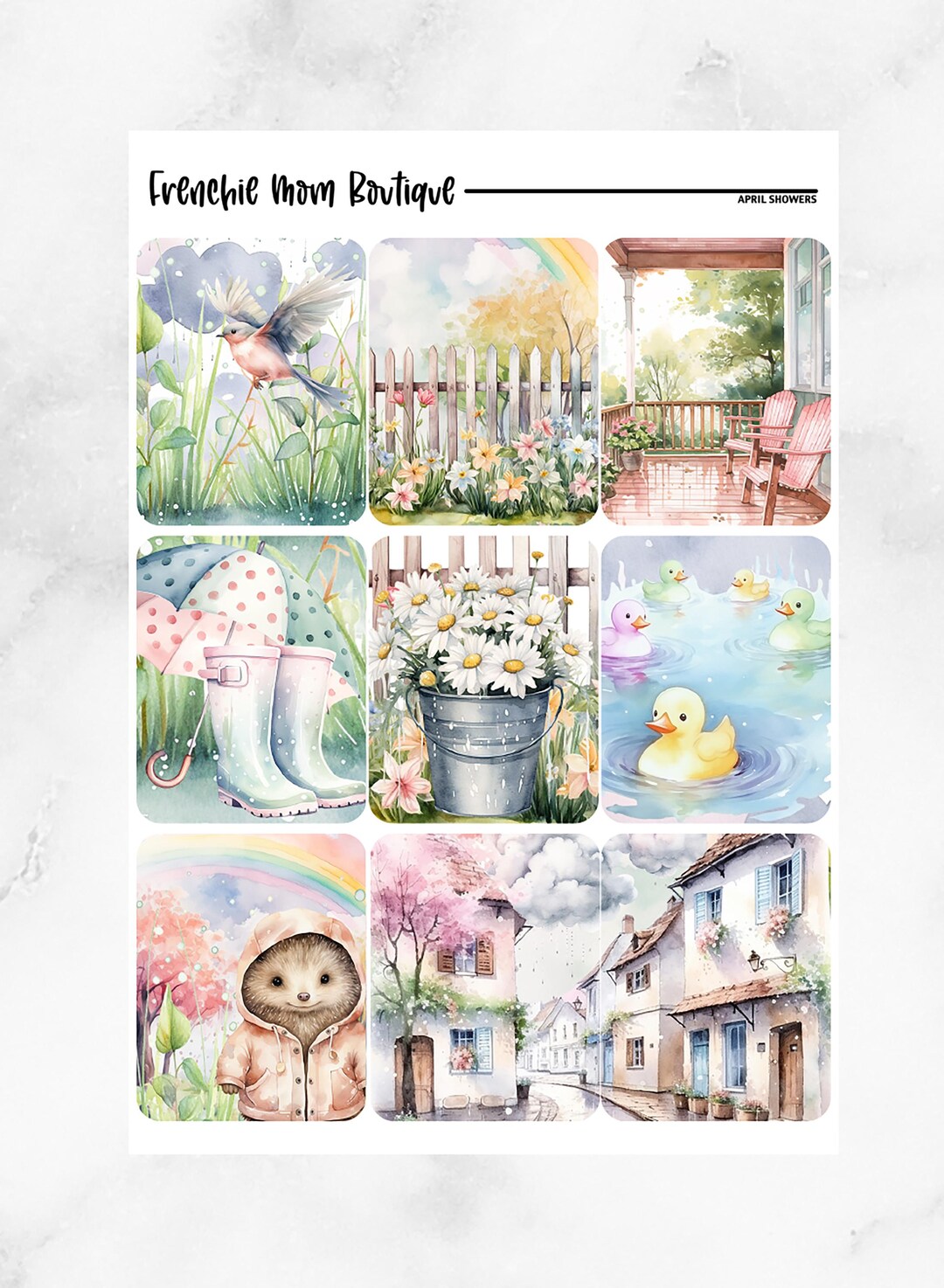 April Showers // Vertical Weekly Sticker Kit // Planner Sticker Kit - Etsy