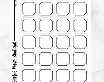 PRINTABLE Foil Ready // 003 Labels  //  Cut Line Files // Instant Download  // PNG // Curves Squares