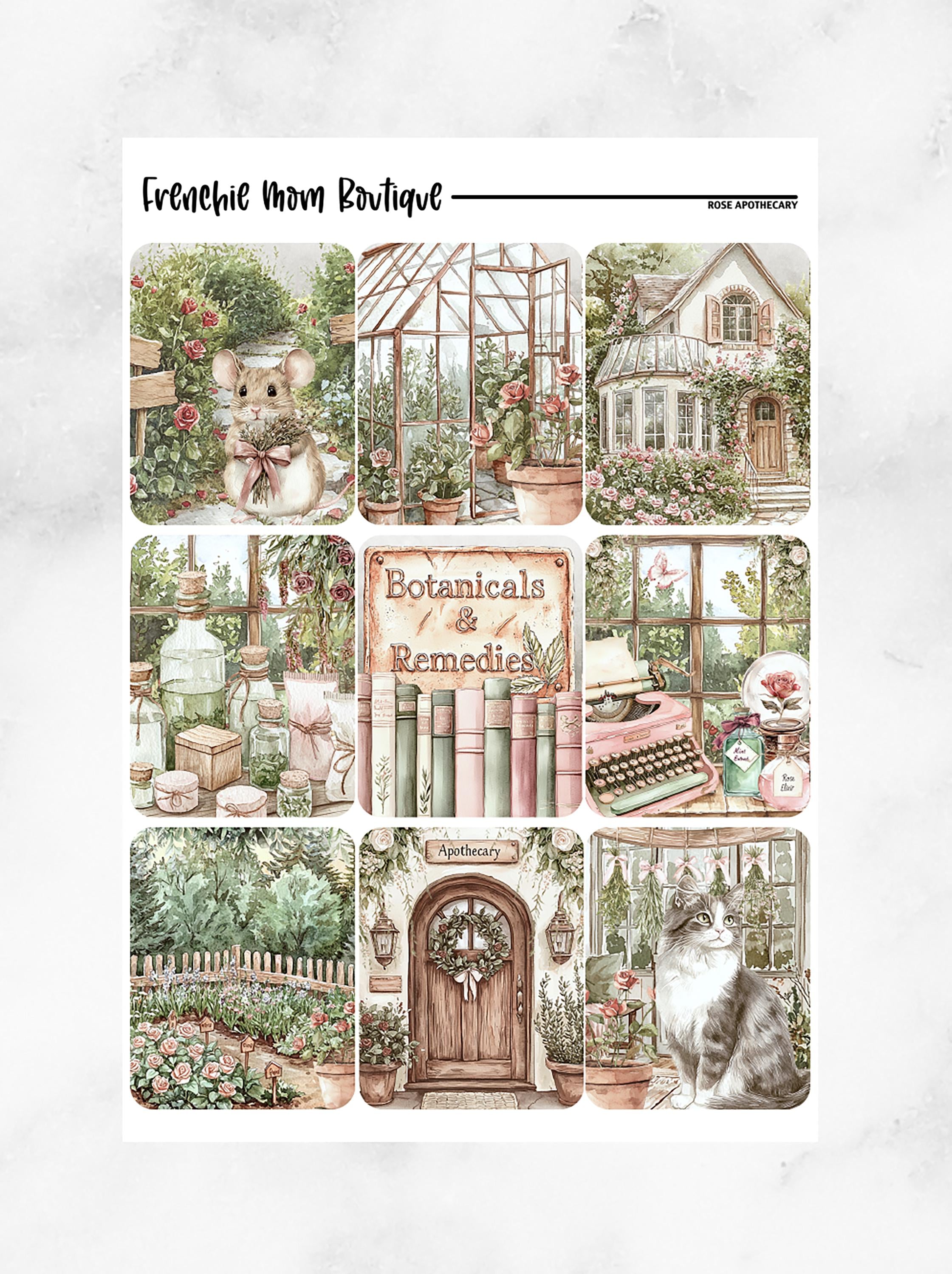 Rose Apothecary // Vertical Weekly Sticker Kit // Planner Sticker Kit ...