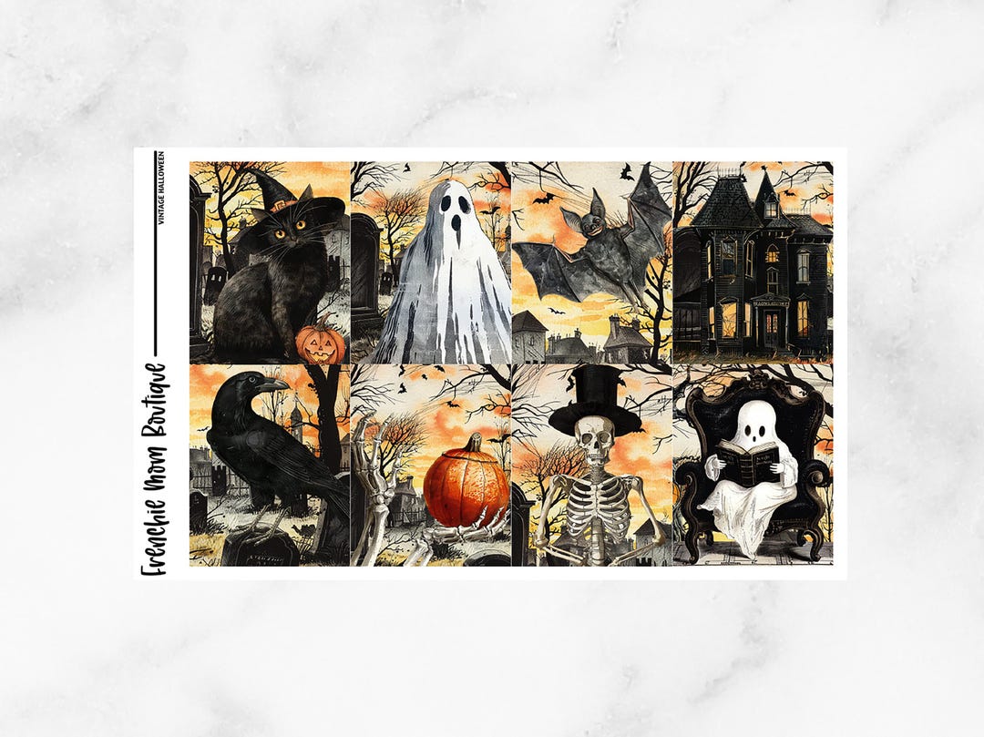 PRINTABLE // Vintage Halloween // Printable Vertical Weekly Kit ...