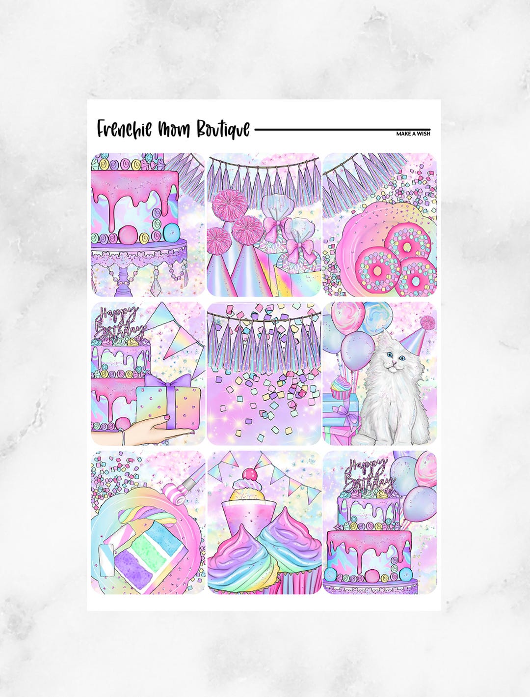 Make a Wish // Vertical Weekly Sticker Kit // Planner Sticker Kit - Etsy