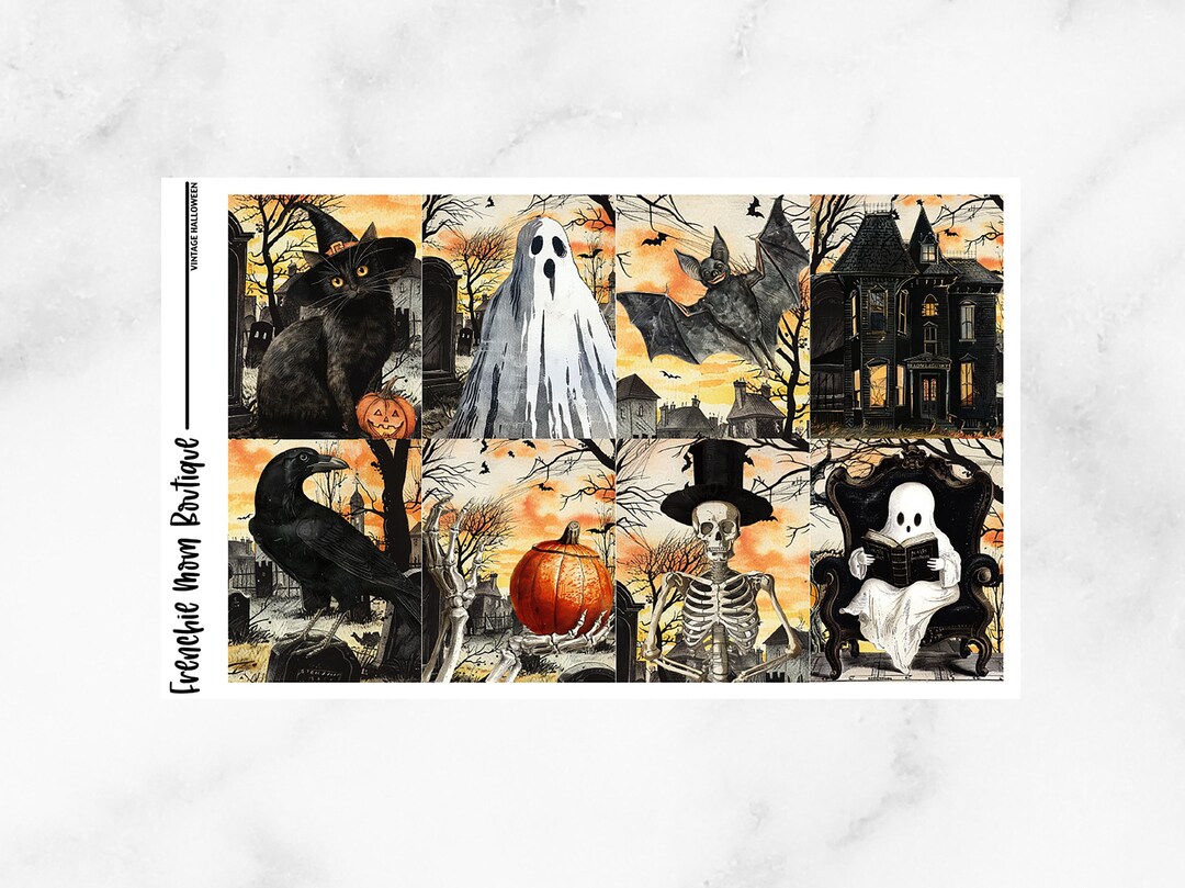 Deluxe Weekly Vertical Sticker Kit vintage Halloween - Etsy