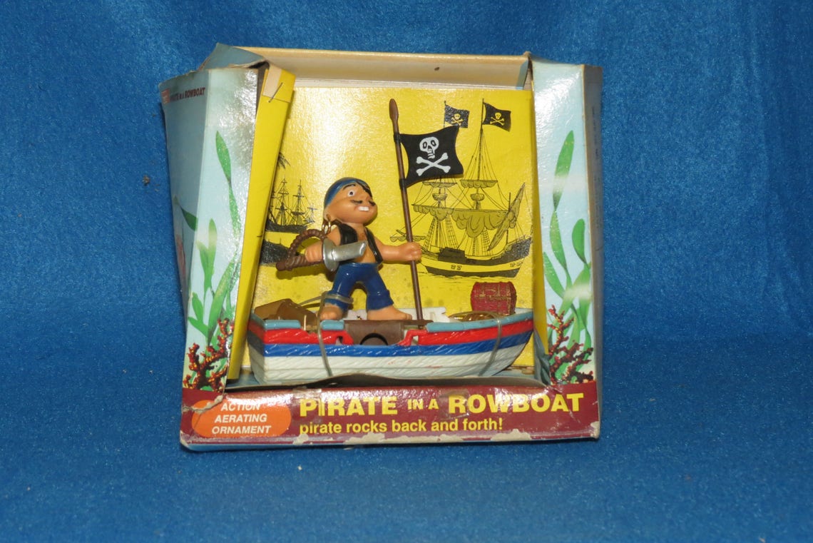 Vintage pirate in a Rowboat 2 Action Air Ornament - Etsy