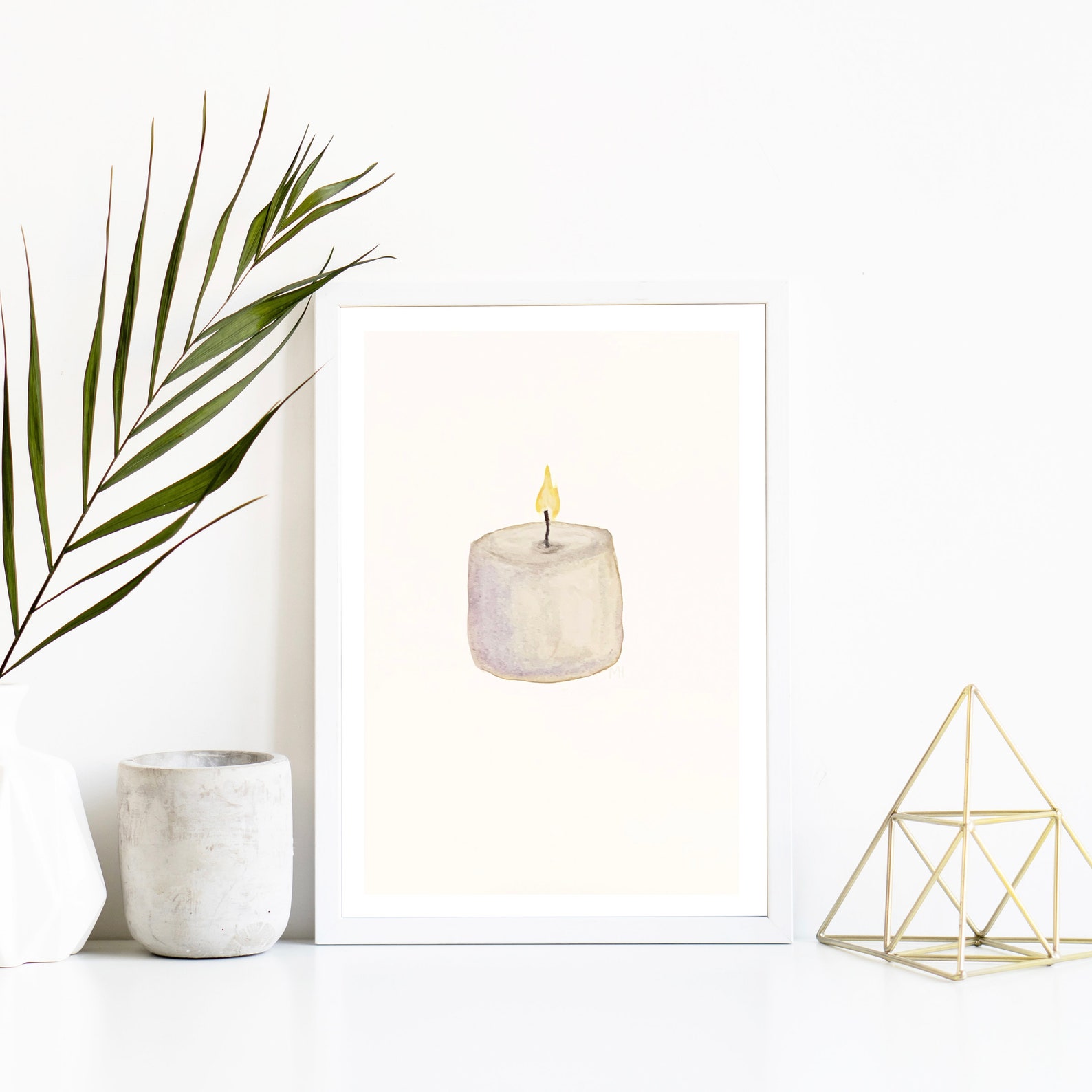 Hand Painted Watercolor Candle Etsy